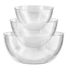 Load image into Gallery viewer, Dimpled Hard Plastic ‘Glass Look’ Salad Bowls. BPA-Free Durable Plastic with Flat Base.
