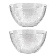 Load image into Gallery viewer, Dimpled Hard Plastic ‘Glass Look’ Salad Bowls. BPA-Free Durable Plastic with Flat Base.
