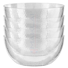 Load image into Gallery viewer, Dimpled Hard Plastic ‘Glass Look’ Salad Bowls. BPA-Free Durable Plastic with Flat Base.
