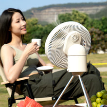 Load image into Gallery viewer, F25 Silent Portable Wireless Fan with Fragrance Diffuser, Detachable Tripod, Night Light and Remote Control. Wall Mount & Hanging Options, 3 Speeds