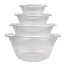 Load image into Gallery viewer, Set of 4 Plastic Mixing Bowls, BPA Free. Microwave, Dishwasher and Freezer Safe.