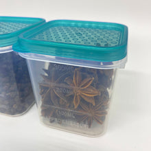 Load image into Gallery viewer, Square Stackable Plastic Food Storage Containers with Multicolour Transparent Lids 300ml