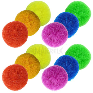 Non-Scratch Round Plastic Scourers, Multi-Purpose Scouring Pads for Kitchen and Bathroom