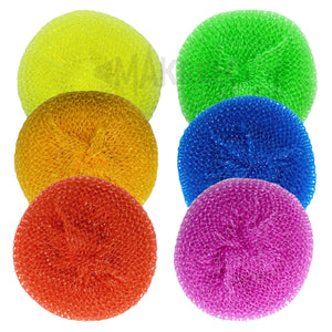 Non-Scratch Round Plastic Scourers, Multi-Purpose Scouring Pads for Kitchen and Bathroom