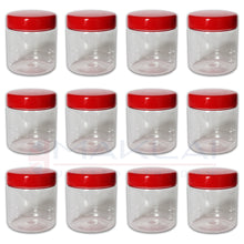 Load image into Gallery viewer, Sunpet Round Plastic Storage Jars with Red Lids
