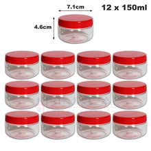 Load image into Gallery viewer, Sunpet Round Plastic Storage Jars with Red Lids
