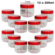 Load image into Gallery viewer, Sunpet Round Plastic Storage Jars with Red Lids
