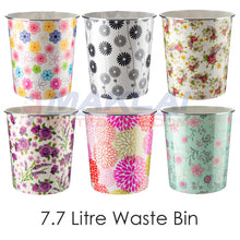 Load image into Gallery viewer, 7.7L Floral Plastic Waste Paper Dust Bin
