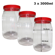 Load image into Gallery viewer, Sunpet Round Plastic Storage Jars with Red Lids
