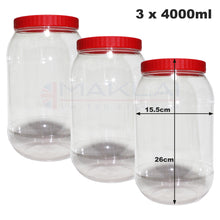 Load image into Gallery viewer, Sunpet Round Plastic Storage Jars with Red Lids
