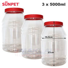 Load image into Gallery viewer, Sunpet Round Plastic Storage Jars with Red Lids
