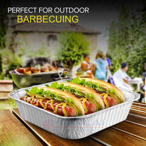 20cm Square Disposable Aluminium Trays Air Fryer Liners - 8 inch Foil Pans for Prepping, Cooking, Roasting, Baking Food.