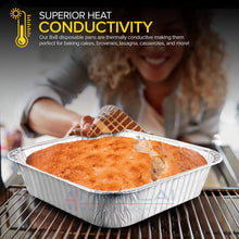 Load image into Gallery viewer, 20cm Square Disposable Aluminium Trays Air Fryer Liners - 8 inch Foil Pans for Prepping, Cooking, Roasting, Baking Food.
