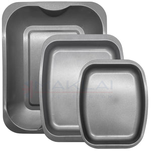 Multi-Pack Carbon Steel Grey Roasting Trays, Oven Roaster Pans