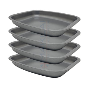 Multi-Pack Carbon Steel Grey Roasting Trays, Oven Roaster Pans