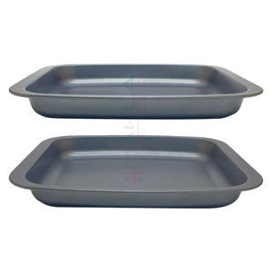 Multi-Pack Carbon Steel Grey Roasting Trays, Oven Roaster Pans