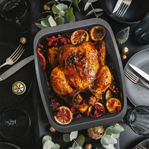 Multi-Pack Carbon Steel Grey Roasting Trays, Oven Roaster Pans