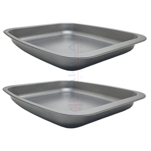 Multi-Pack Carbon Steel Grey Roasting Trays, Oven Roaster Pans