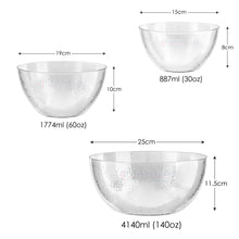 Load image into Gallery viewer, Dimpled Hard Plastic ‘Glass Look’ Salad Bowls. BPA-Free Durable Plastic with Flat Base.
