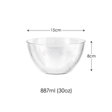 Load image into Gallery viewer, Dimpled Hard Plastic ‘Glass Look’ Salad Bowls. BPA-Free Durable Plastic with Flat Base.
