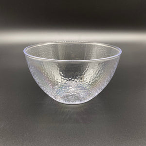 Dimpled Hard Plastic ‘Glass Look’ Salad Bowls. BPA-Free Durable Plastic with Flat Base.