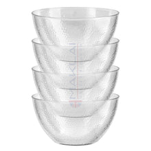 Load image into Gallery viewer, Dimpled Hard Plastic ‘Glass Look’ Salad Bowls. BPA-Free Durable Plastic with Flat Base.
