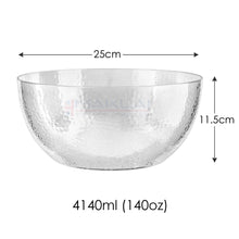 Load image into Gallery viewer, Dimpled Hard Plastic ‘Glass Look’ Salad Bowls. BPA-Free Durable Plastic with Flat Base.
