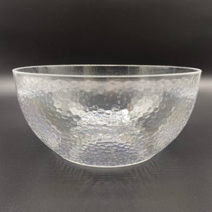 Dimpled Hard Plastic ‘Glass Look’ Salad Bowls. BPA-Free Durable Plastic with Flat Base.