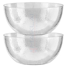 Load image into Gallery viewer, Dimpled Hard Plastic ‘Glass Look’ Salad Bowls. BPA-Free Durable Plastic with Flat Base.
