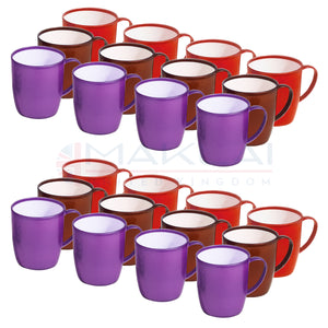 Unbreakable Lightweight Plastic Drinking Cups for Camping, Kids Party, Travel & Outdoor Tea Coffee Mugs BPA Free with Handle