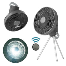 Load image into Gallery viewer, F25 Silent Portable Wireless Fan with Fragrance Diffuser, Detachable Tripod, Night Light and Remote Control. Wall Mount &amp; Hanging Options, 3 Speeds
