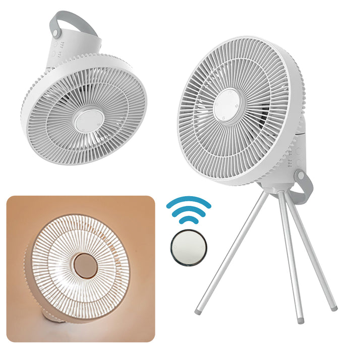 F25 Silent Portable Wireless Fan with Fragrance Diffuser, Detachable Tripod, Night Light and Remote Control. Wall Mount & Hanging Options, 3 Speeds