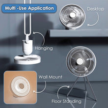 Load image into Gallery viewer, F25 Silent Portable Wireless Fan with Fragrance Diffuser, Detachable Tripod, Night Light and Remote Control. Wall Mount &amp; Hanging Options, 3 Speeds
