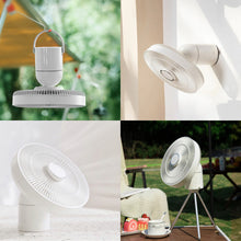 Load image into Gallery viewer, F25 Silent Portable Wireless Fan with Fragrance Diffuser, Detachable Tripod, Night Light and Remote Control. Wall Mount &amp; Hanging Options, 3 Speeds
