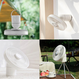 F25 Silent Portable Wireless Fan with Fragrance Diffuser, Detachable Tripod, Night Light and Remote Control. Wall Mount & Hanging Options, 3 Speeds