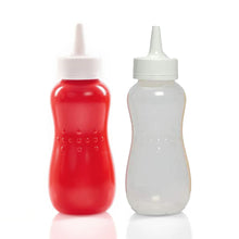 Load image into Gallery viewer, Squeezy Sauce Bottles with Twist Nozzle Cap, Food Grade Plastic Squeeze Condiment Bottle Set

