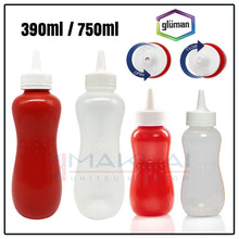 Load image into Gallery viewer, Squeezy Sauce Bottles with Twist Nozzle Cap, Food Grade Plastic Squeeze Condiment Bottle Set
