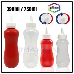 Squeezy Sauce Bottles with Twist Nozzle Cap, Food Grade Plastic Squeeze Condiment Bottle Set