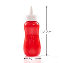 Load image into Gallery viewer, Squeezy Sauce Bottles with Twist Nozzle Cap, Food Grade Plastic Squeeze Condiment Bottle Set
