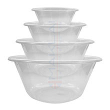 Load image into Gallery viewer, Set of 4 Plastic Mixing Bowls, BPA Free. Microwave, Dishwasher and Freezer Safe.
