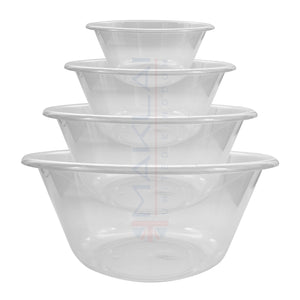 Set of 4 Plastic Mixing Bowls, BPA Free. Microwave, Dishwasher and Freezer Safe.