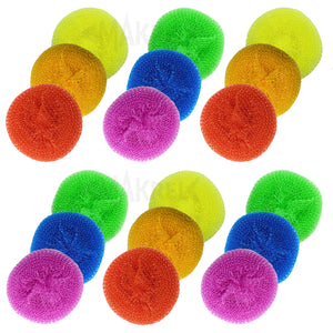 Non-Scratch Round Plastic Scourers, Multi-Purpose Scouring Pads for Kitchen and Bathroom