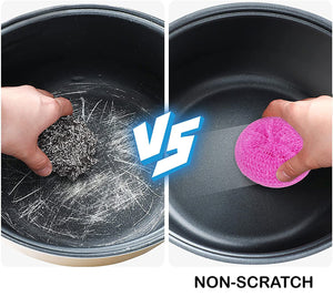 Non-Scratch Round Plastic Scourers, Multi-Purpose Scouring Pads for Kitchen and Bathroom