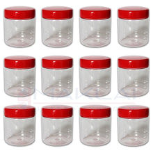 Load image into Gallery viewer, Sunpet Round Plastic Storage Jars with Red Lids
