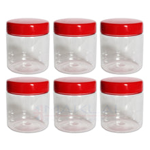 Load image into Gallery viewer, Sunpet Round Plastic Storage Jars with Red Lids
