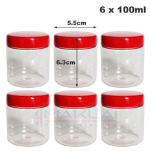 Load image into Gallery viewer, Sunpet Round Plastic Storage Jars with Red Lids
