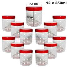Load image into Gallery viewer, Sunpet Round Plastic Storage Jars with Red Lids
