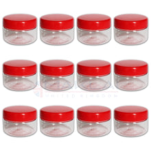 Load image into Gallery viewer, Sunpet Round Plastic Storage Jars with Red Lids

