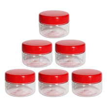 Load image into Gallery viewer, Sunpet Round Plastic Storage Jars with Red Lids

