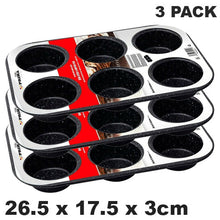 Load image into Gallery viewer, Prima Non Stick Speckled Black Carbon Steel 6 Muffin Pan
